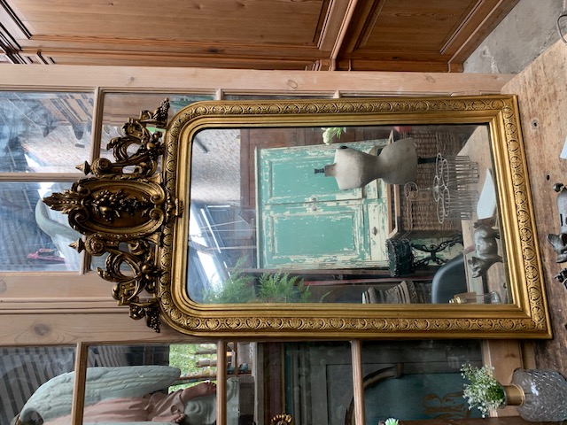 beeld Eervol voorraad antieke kuifspiegel - Antieke spiegels met kuif , bladgoud, bladzilver oude  spiegels - antieke interieurs en oude interieurs van antieke - Benko